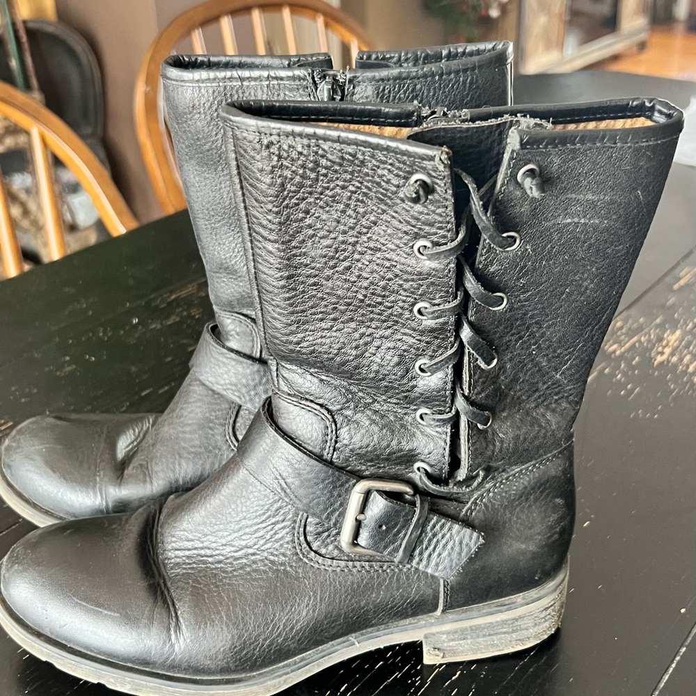 Black Leather Ankle Boots